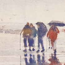 Brollies on the beach